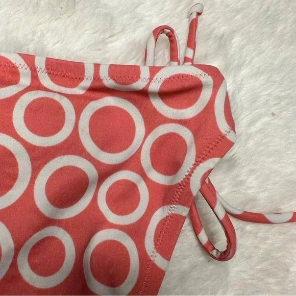 Victoria’s Secret Swim Bottoms Bikini Tie Sides Circles Peach & White Size Large - Picture 15 of 16